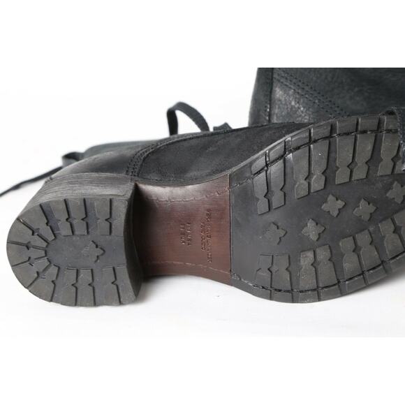 VERA WANG Lavender Black Leather Lace Up Ankle Boots Booties Size EUR 36 US 6 - Picture 9 of 9